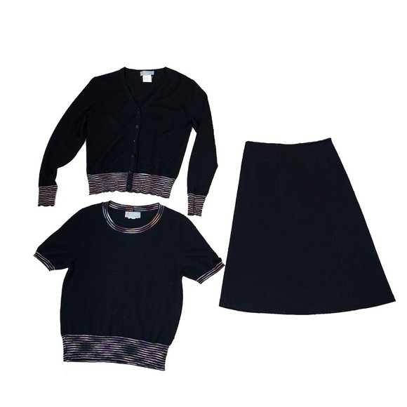 Vintage 100% Wool Black Missoni Short Sleeved Sweater est sz 42 - Picture 11 of 11